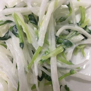 お箸が止まらない♪大根と豆苗のわさびマヨ サラダ♪